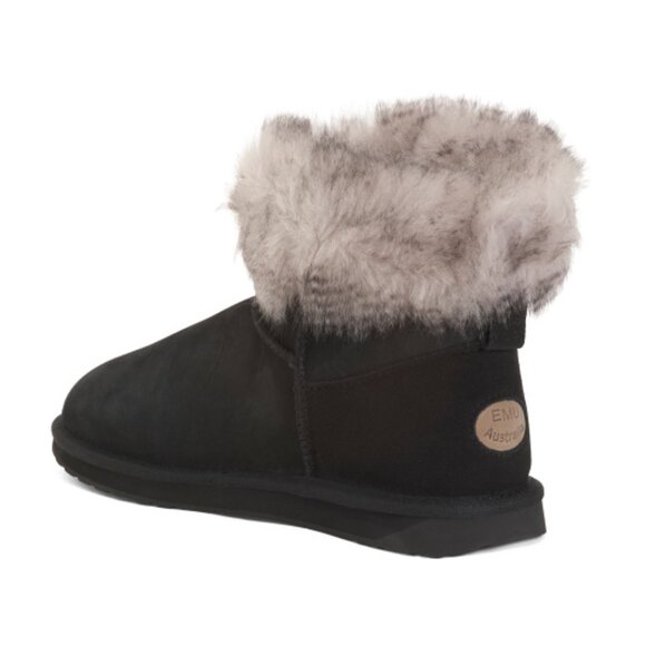NEW EMU AUSTRALIA Sheepskin Stinger Micro Crimp Boots in black 1025 4m2 - Picture 5 of 6